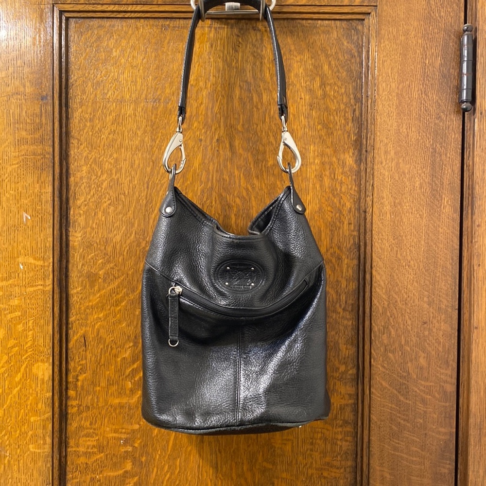 Loved Stone Mountain Black Leather Purse